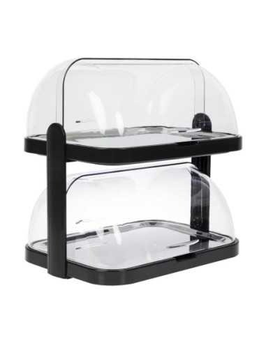 Plateau réfrigéré à 2 étages couvercle rabattable APS