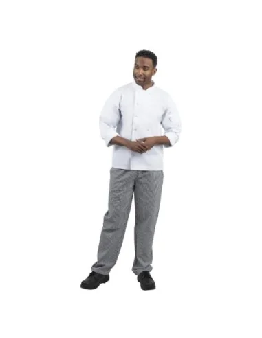 Pantalon de cuisine mixte Whites Vegas petits carreaux noirs et blancs XXL