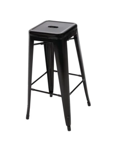 Tabourets hauts en acier galvanisé Bolero Bistro noirs (lot de 4)