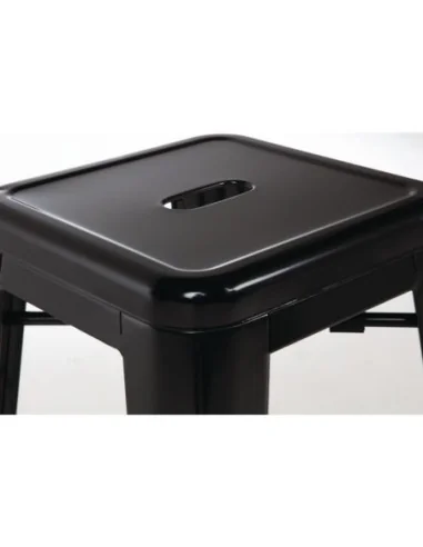 Tabourets hauts en acier galvanisé Bolero Bistro noirs (lot de 4)