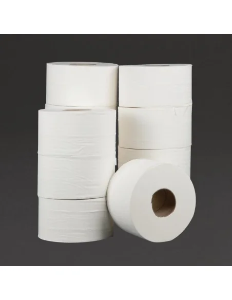 Rouleaux de papier toilette 2 plis mini Jumbo Jantex 150m (lot de 12)