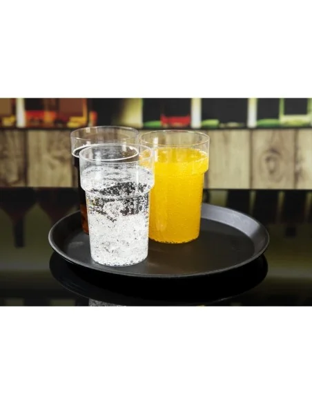 Plateau de service rond fibre de verre antidérapant Camtread Cambro noir 28 cm