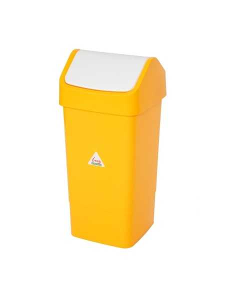 Poubelle polypropylène à couvercle battant SYR jaune 50L