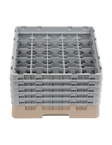 Casier à verres 25 compartiments Camrack Cambro beige hauteur max 257mm