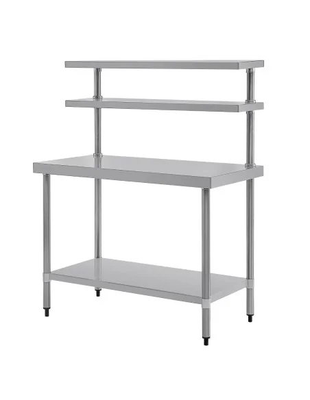 Table inox avec 2 étagères supérieures Vogue 1200mm