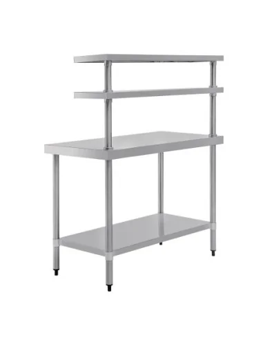 Table inox avec 2 étagères supérieures Vogue 1200mm