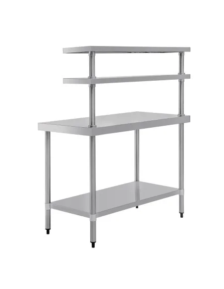 Table inox avec 2 étagères supérieures Vogue 1200mm