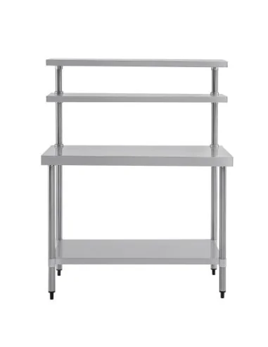 Table inox avec 2 étagères supérieures Vogue 1200mm