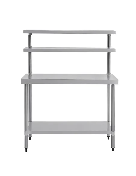Table inox avec 2 étagères supérieures Vogue 1200mm