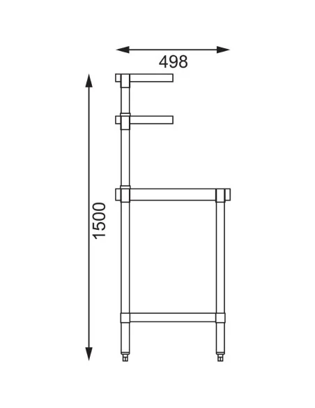 Table inox avec 2 étagères supérieures Vogue 1200mm