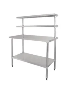 Table inox avec 2 étagères supérieures Vogue 1800mm 2