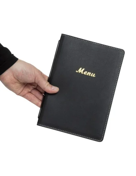 Protège-menus en simili cuir Olympia A5 noir