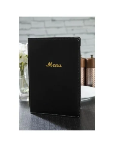 Protège-menus en simili cuir Olympia A5 noir