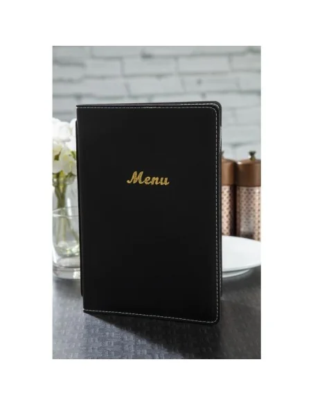 Protège-menus en simili cuir Olympia A5 noir