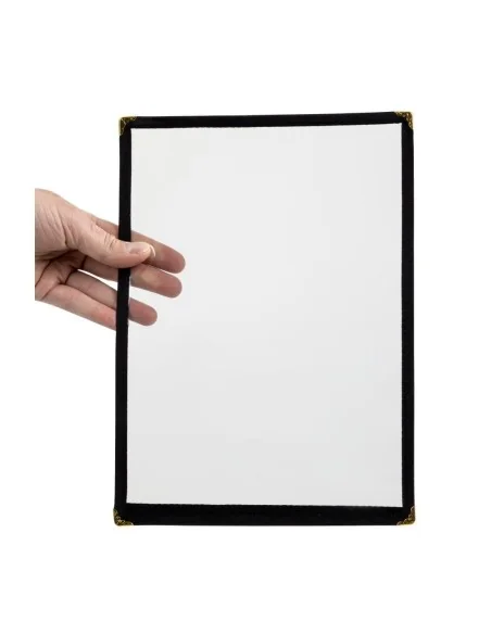 Protège-menu style américain deux pages Olympia A4 noir