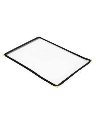 Protège-menu style américain deux pages Olympia A4 noir