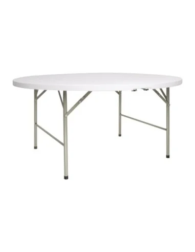 Table ronde pliable au centre Bolero blanche 1530mm