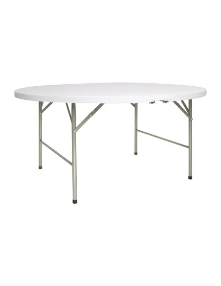 Table ronde pliable au centre Bolero blanche 1530mm