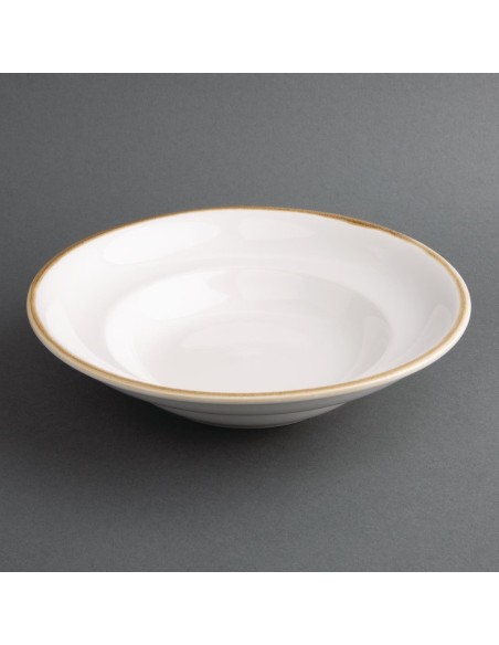 Assiettes à pâtes Olympia Kiln couleur craie 250mm (lot de 4)