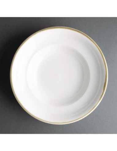 Assiettes à pâtes Olympia Kiln couleur craie 250mm (lot de 4)