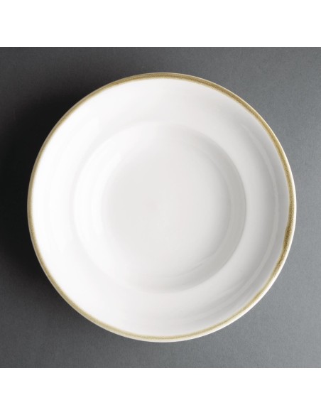 Assiettes à pâtes Olympia Kiln couleur craie 250mm (lot de 4)