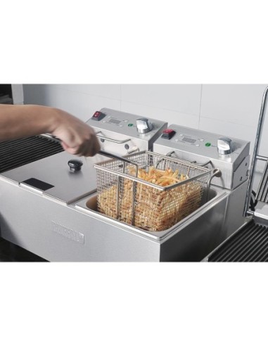 Friteuse double avec minuterie Buffalo - 2x5L 2x2,8kW