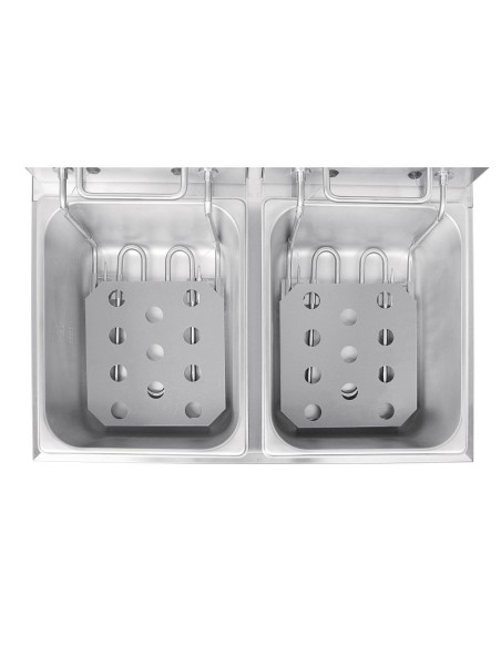 Friteuse double avec minuterie Buffalo - 2x5L 2x2,8kW