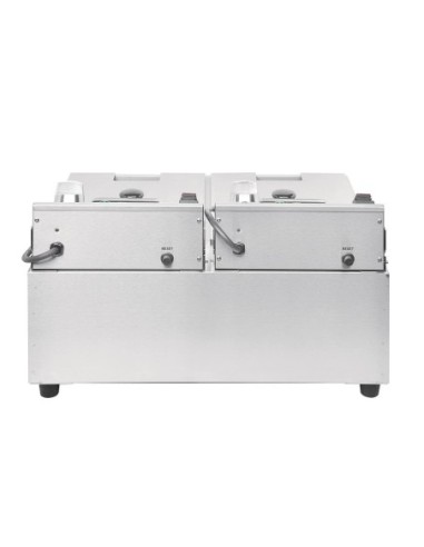 Friteuse double avec minuterie Buffalo - 2x5L 2x2,8kW