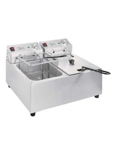 Friteuse double avec minuterie Buffalo - 2x5L 2x2,8kW