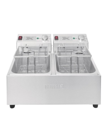 Friteuse double avec minuterie Buffalo - 2x5L 2x2,8kW