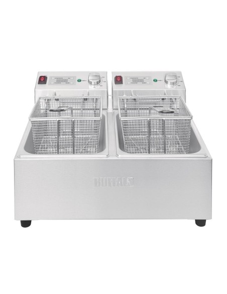 Friteuse double avec minuterie Buffalo - 2x5L 2x2,8kW