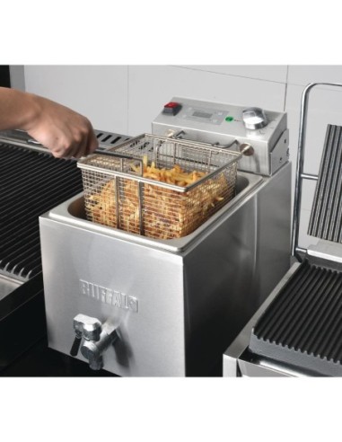 Friteuse simple Buffalo - 1 x 8L 2,9kW avec minuterie