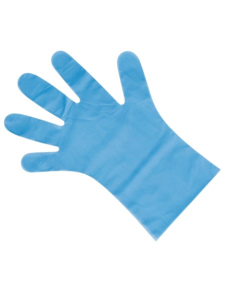 Gants alimentaires en TPE non poudrés bleus Nisbets Essentials M (lot de 200)