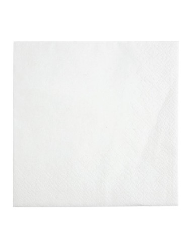 Serviettes cocktail 2 plis pliage 1/4 Fiesta Recyclable 240mm blanches (lot de 4000)