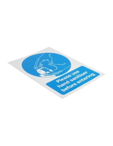 Autocollant Désinfection des mains avant d'entrer format A5