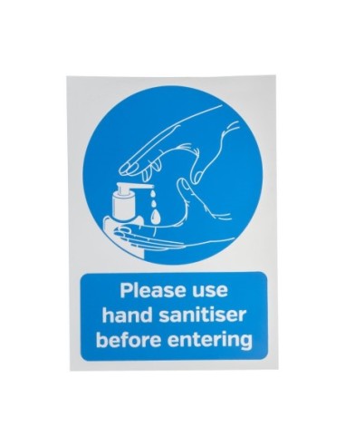 Autocollant Désinfection des mains avant d'entrer format A5