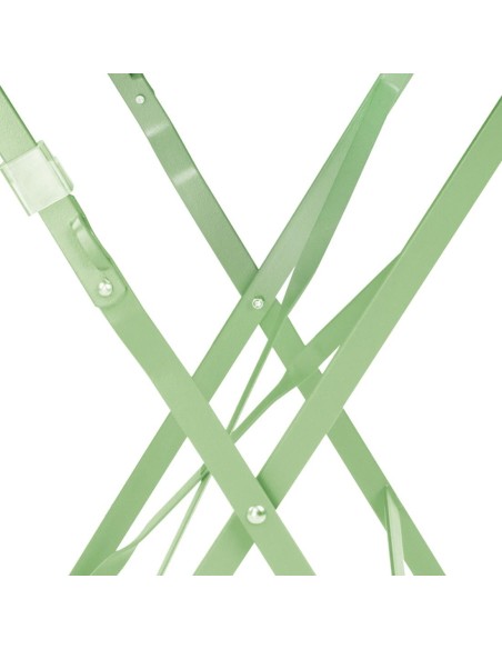 Table de terrasse carrée pliante en acier Bolero vert clair 595 mm