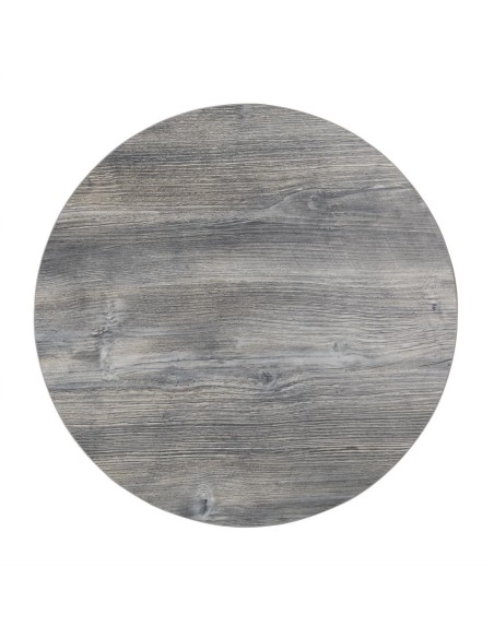 Plateau de table rond pré-percé en mélamine Bolero gris 600 mm