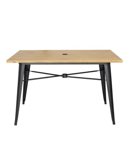 Table d'extérieur en aluminium et bois Bolero Complete 120x76 cm bois clair