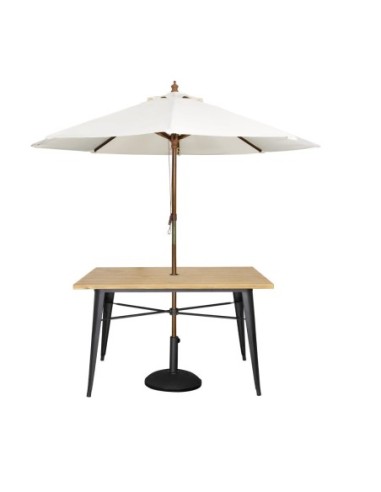 Table d'extérieur en aluminium et bois Bolero Complete 120x76 cm bois clair