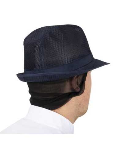 Chapeau Trilby bleu marine avec résille L