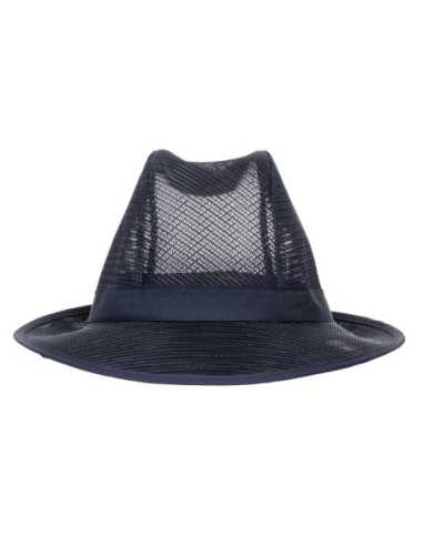 Chapeau Trilby bleu marine avec résille M