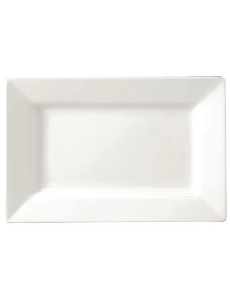 Assiettes rectangulaires à bord large Olympia Lumina 200 x 130mm (Lot de 6)