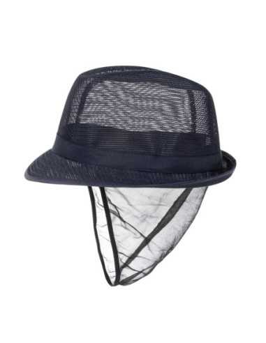 Chapeau Trilby bleu marine avec résille S