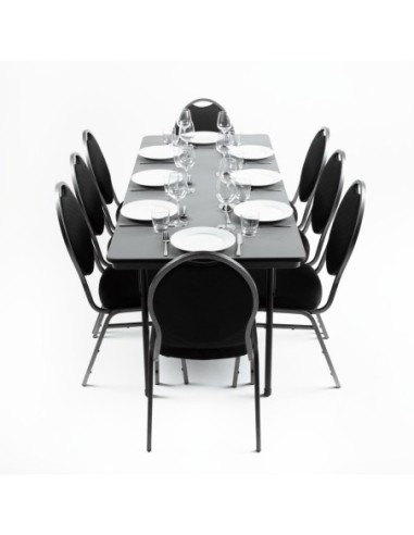 Table rectangulaire pliante grise en ABS Bolero 1830mm