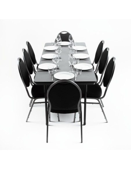 Table rectangulaire pliante grise en ABS Bolero 1830mm