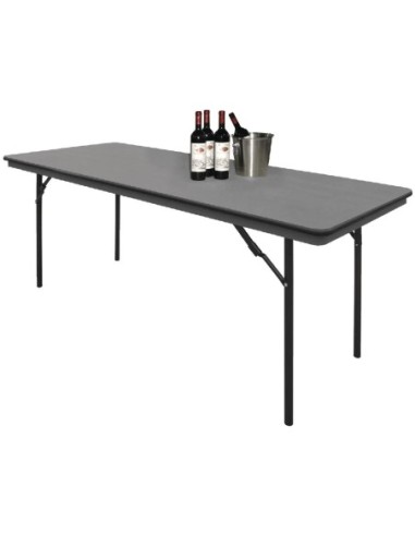 Table rectangulaire pliante grise en ABS Bolero 1830mm