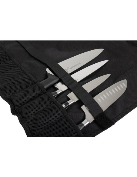 Trousse enroulable en tissu avec sangle Dick noire 11 pièces