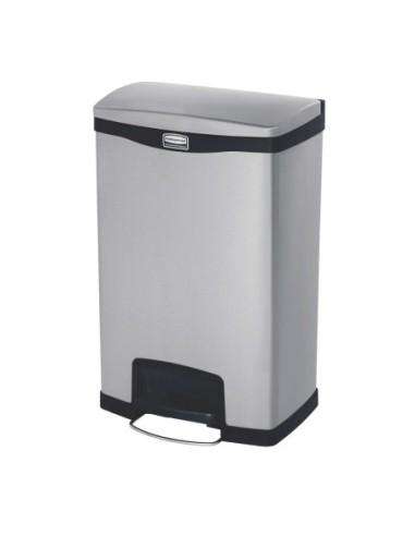Poubelle à pédale frontale inox Rubbermaid Slim Jim 50L