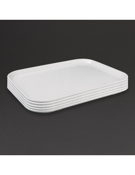 Plateau self-service en fibre de verre Olympia Kristallon gris clair 355 x 460mm